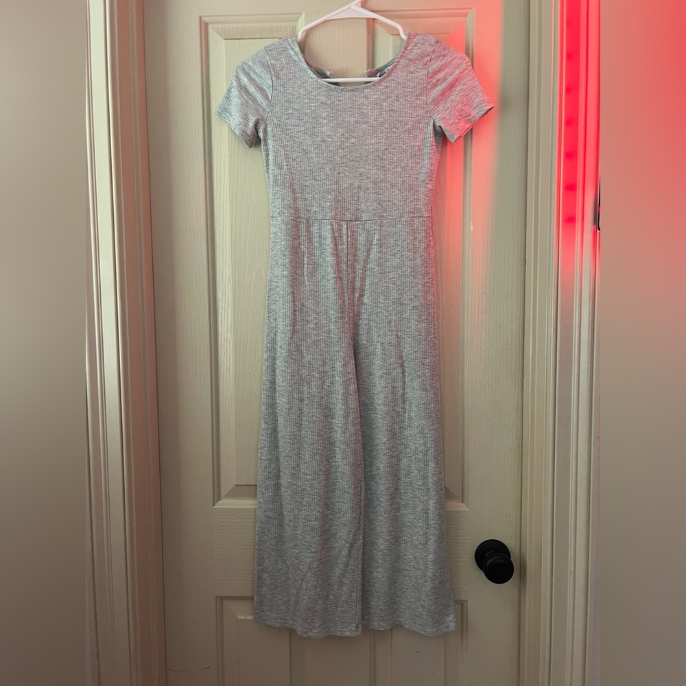 grey jumpsuit